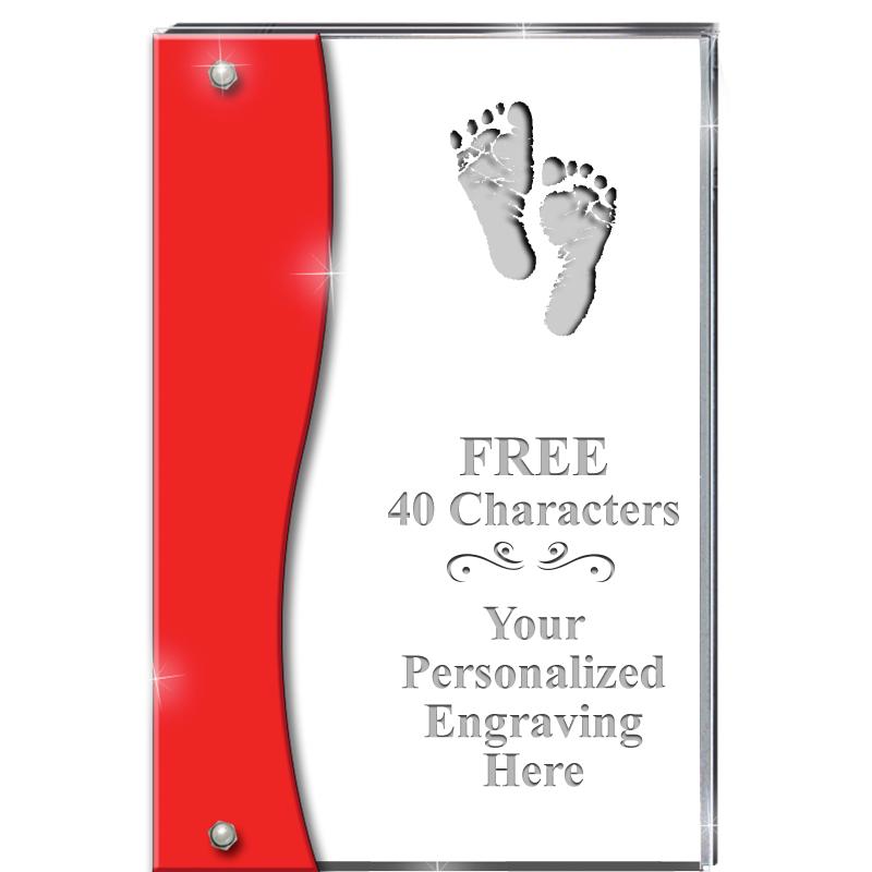 7.5" RUBY ACCENT WAVE ACRYLIC