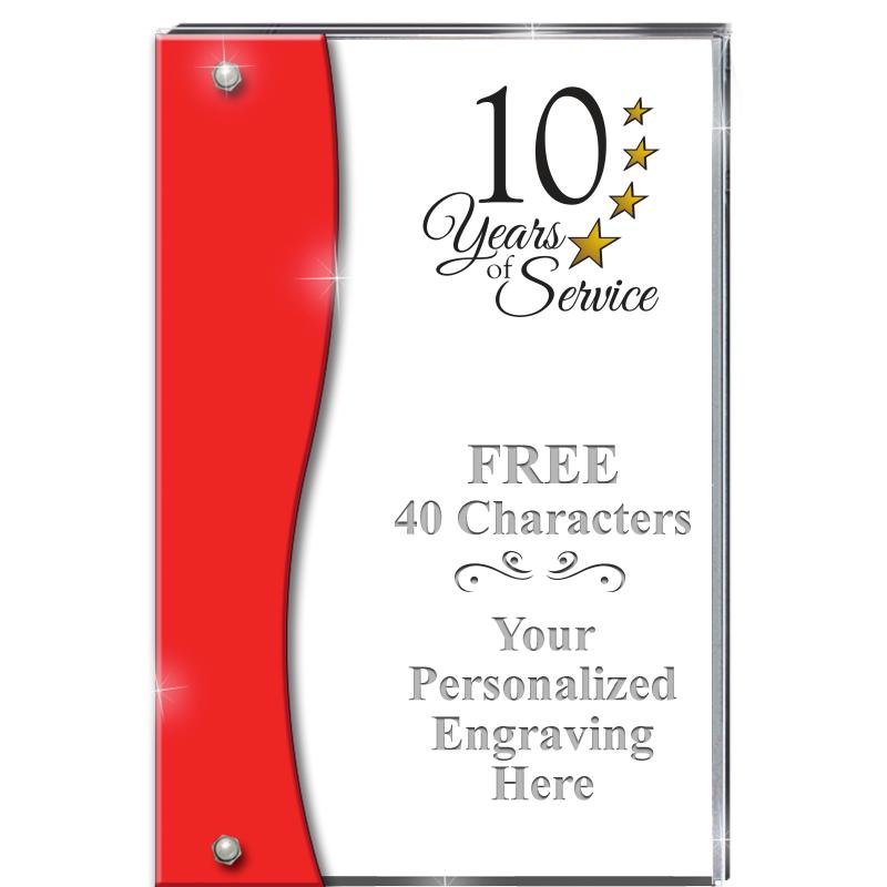 7.5" RUBY ACCENT WAVE ACRYLIC