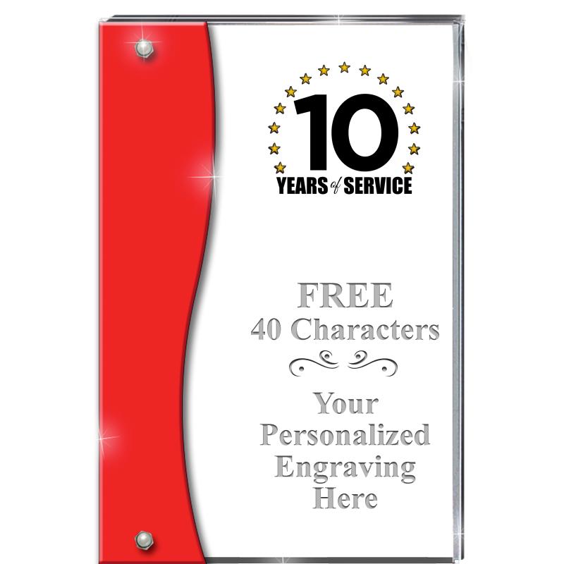 7.5" RUBY ACCENT WAVE ACRYLIC