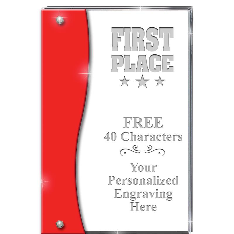 7.5" RUBY ACCENT WAVE ACRYLIC