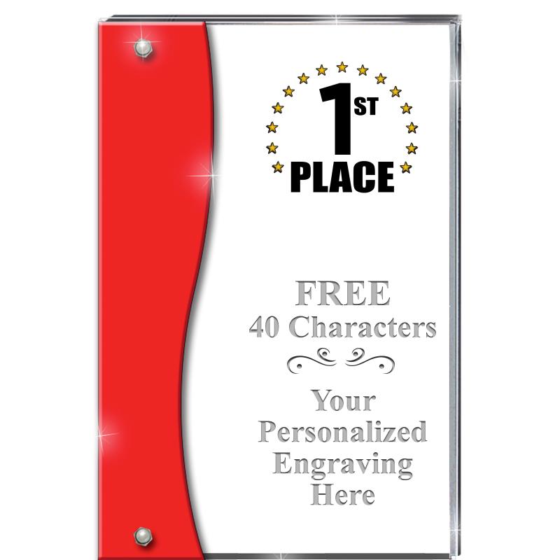 7.5" RUBY ACCENT WAVE ACRYLIC