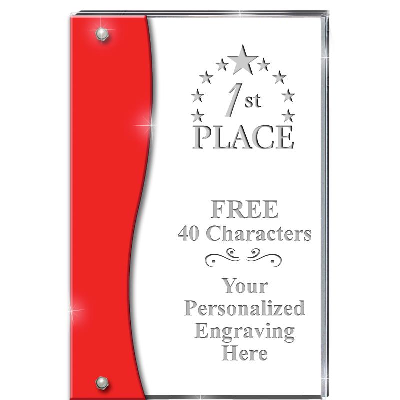 7.5" RUBY ACCENT WAVE ACRYLIC