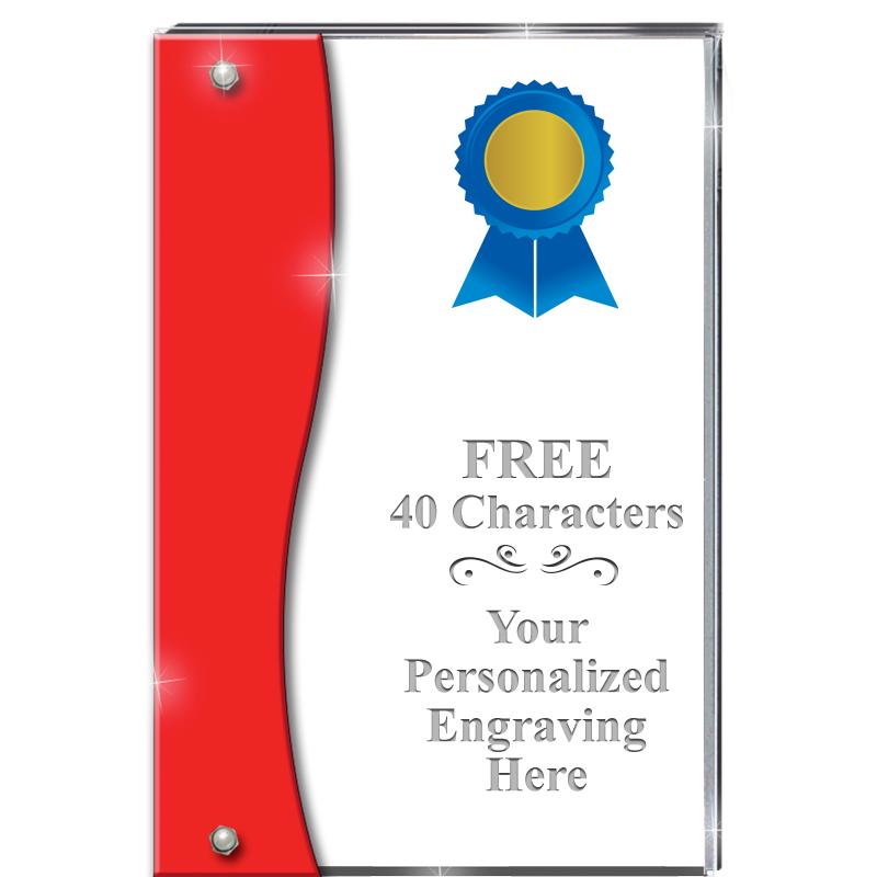 7.5" RUBY ACCENT WAVE ACRYLIC