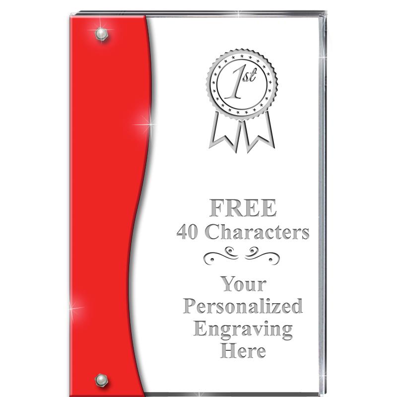 7.5" RUBY ACCENT WAVE ACRYLIC