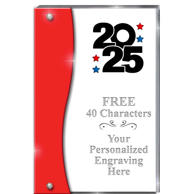 7.5" RUBY ACCENT WAVE ACRYLIC