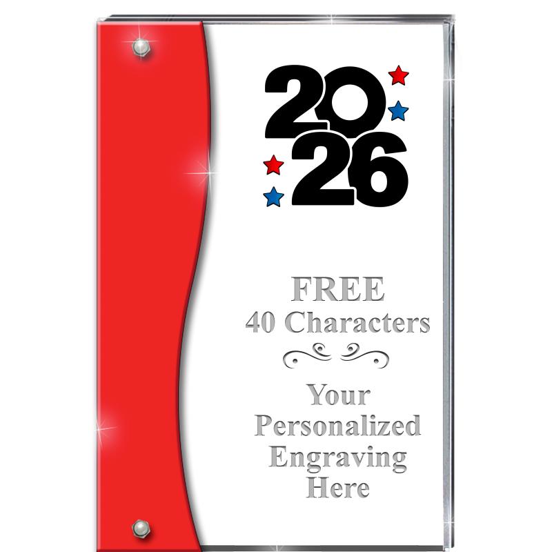 7.5" RUBY ACCENT WAVE ACRYLIC