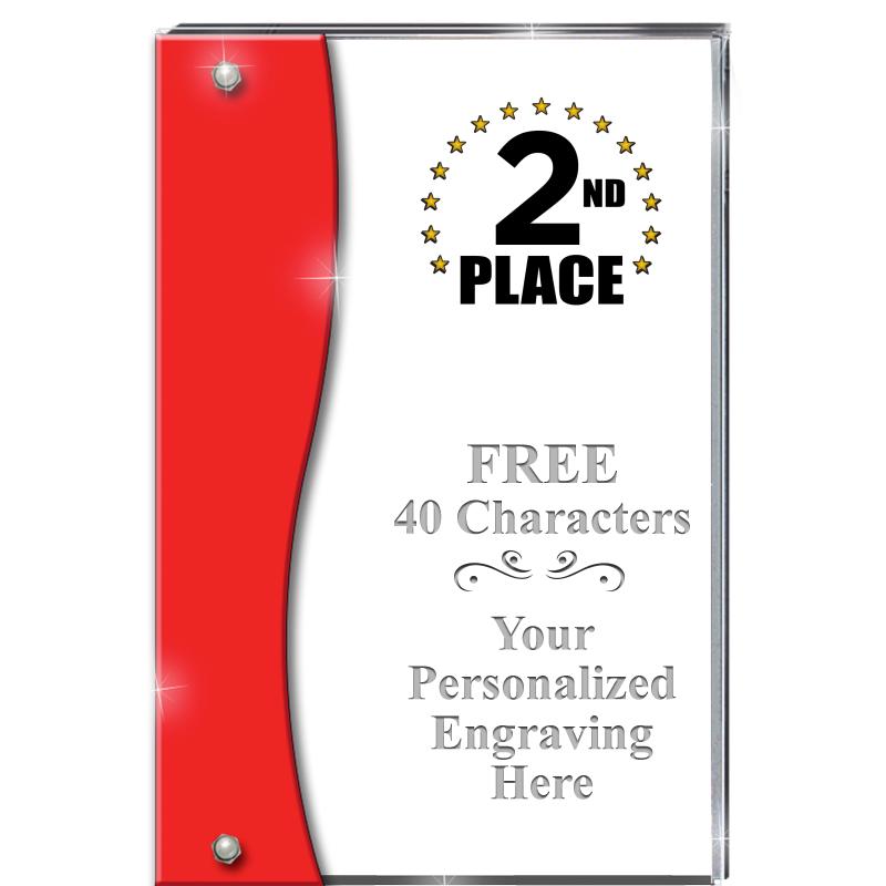 7.5" RUBY ACCENT WAVE ACRYLIC