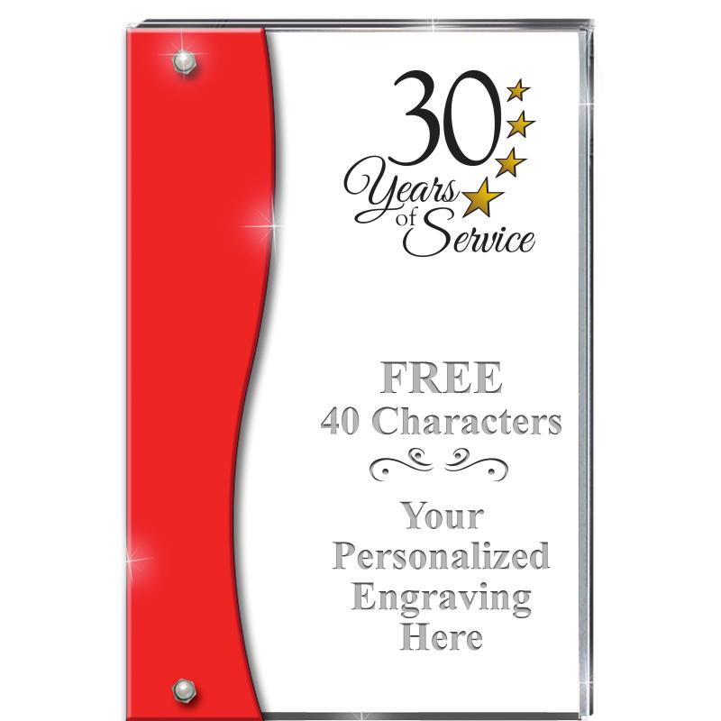 7.5" RUBY ACCENT WAVE ACRYLIC