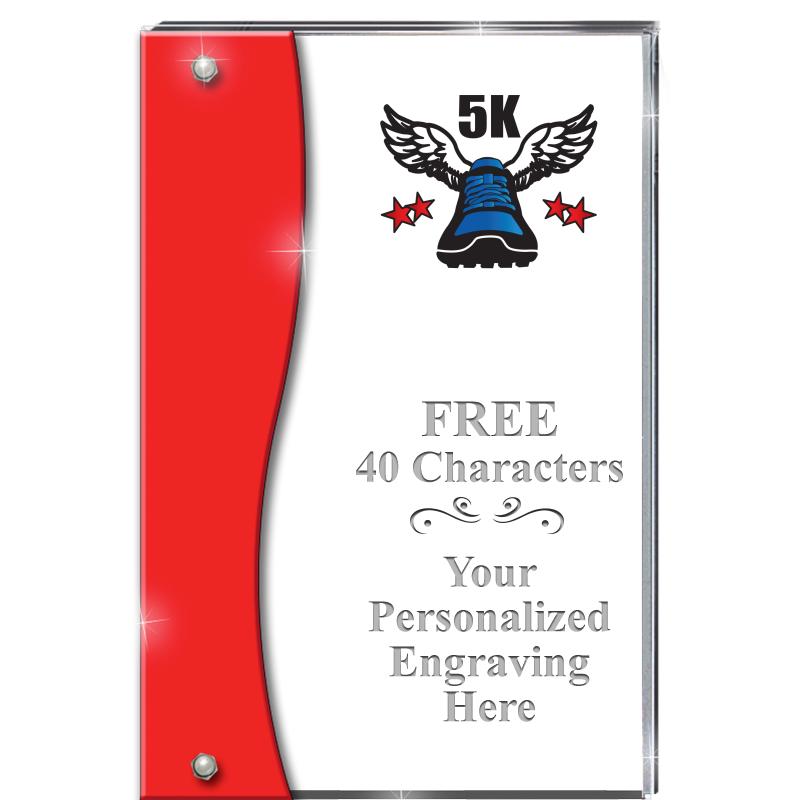 7.5" RUBY ACCENT WAVE ACRYLIC