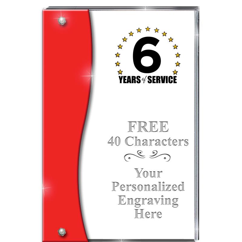 7.5" RUBY ACCENT WAVE ACRYLIC