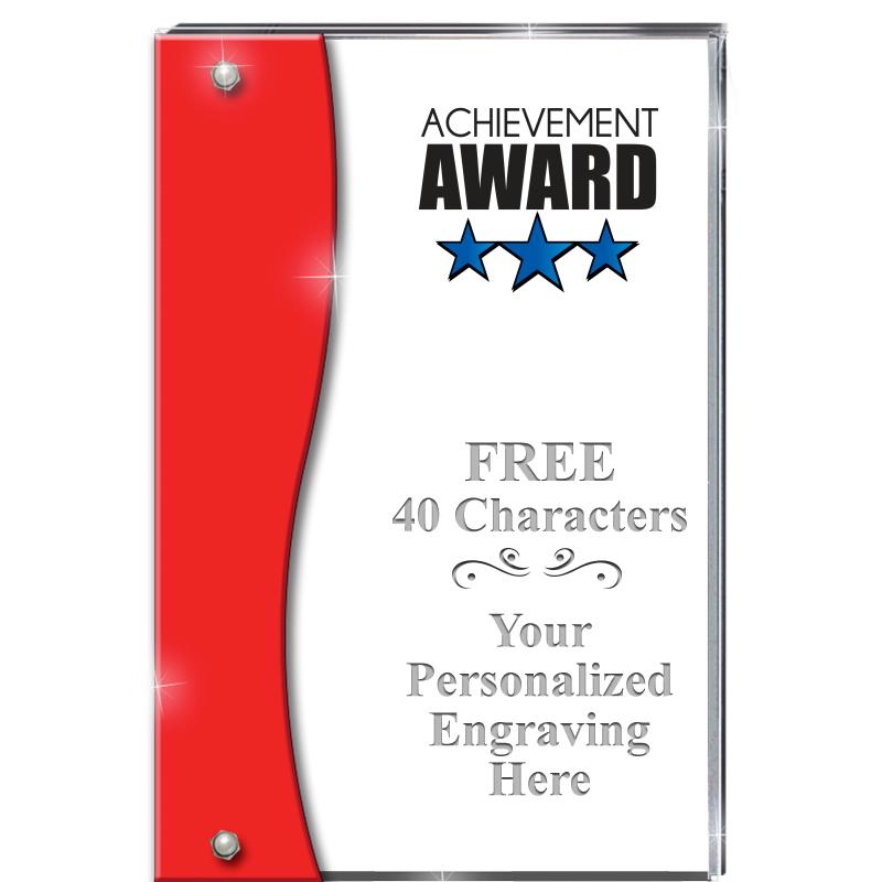 7.5" RUBY ACCENT WAVE ACRYLIC