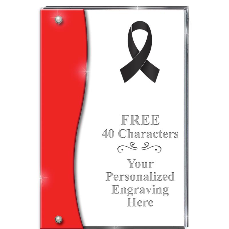 7.5" RUBY ACCENT WAVE ACRYLIC