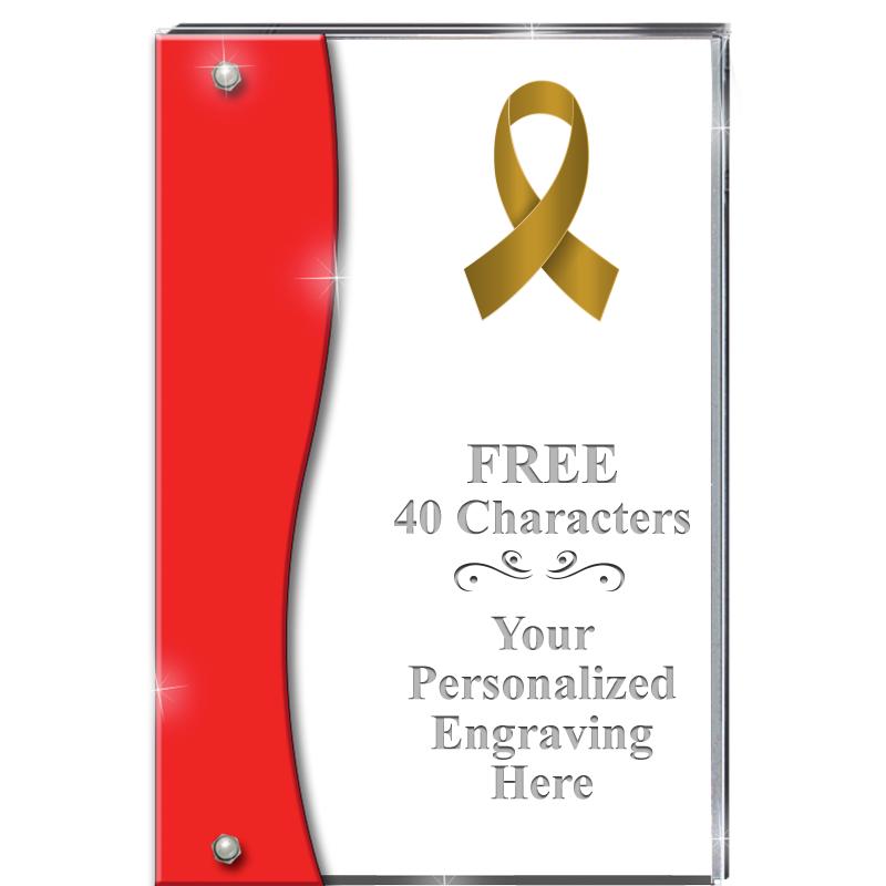 7.5" RUBY ACCENT WAVE ACRYLIC