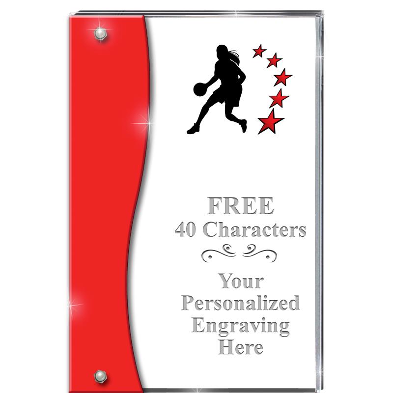 7.5" RUBY ACCENT WAVE ACRYLIC