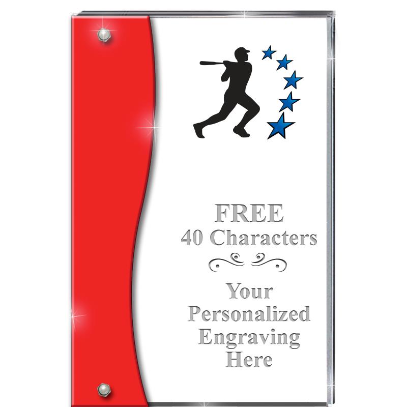 7.5" RUBY ACCENT WAVE ACRYLIC