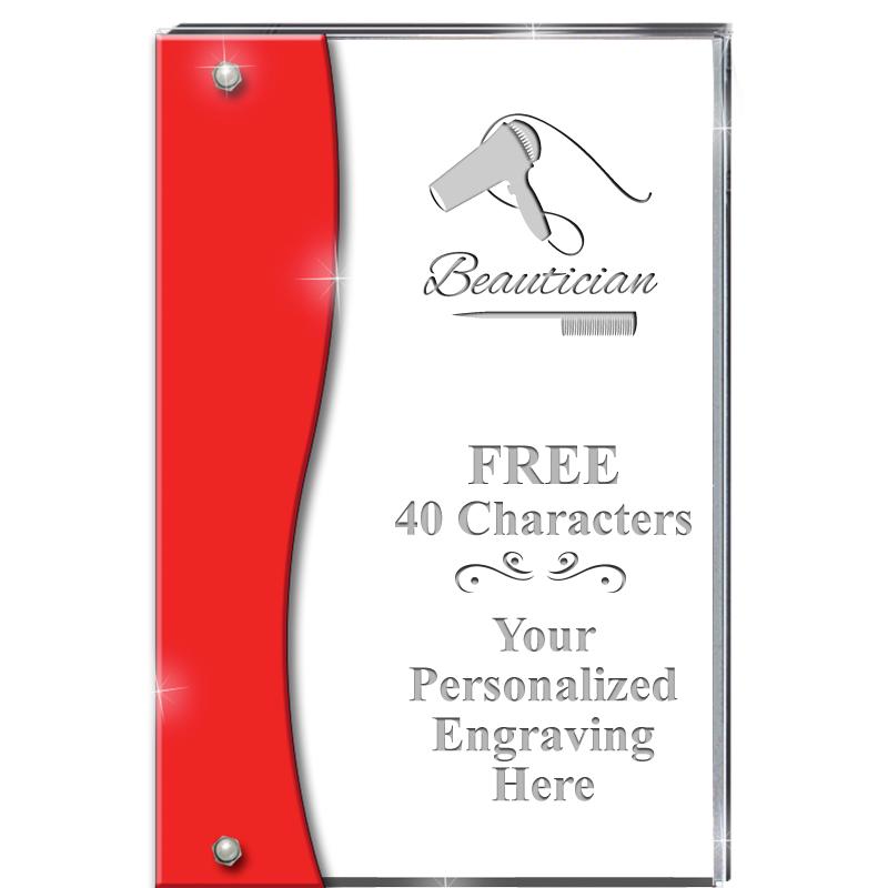 7.5" RUBY ACCENT WAVE ACRYLIC