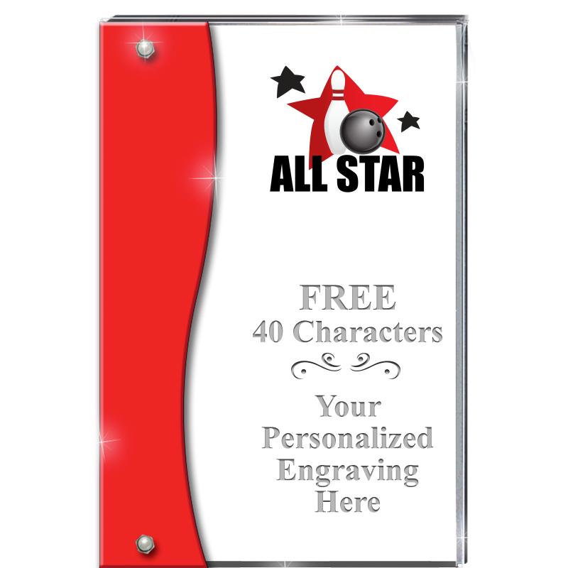 7.5" RUBY ACCENT WAVE ACRYLIC