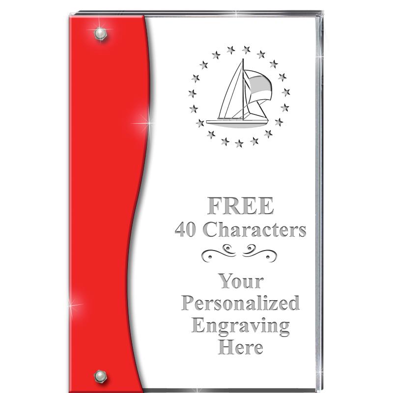 7.5" RUBY ACCENT WAVE ACRYLIC