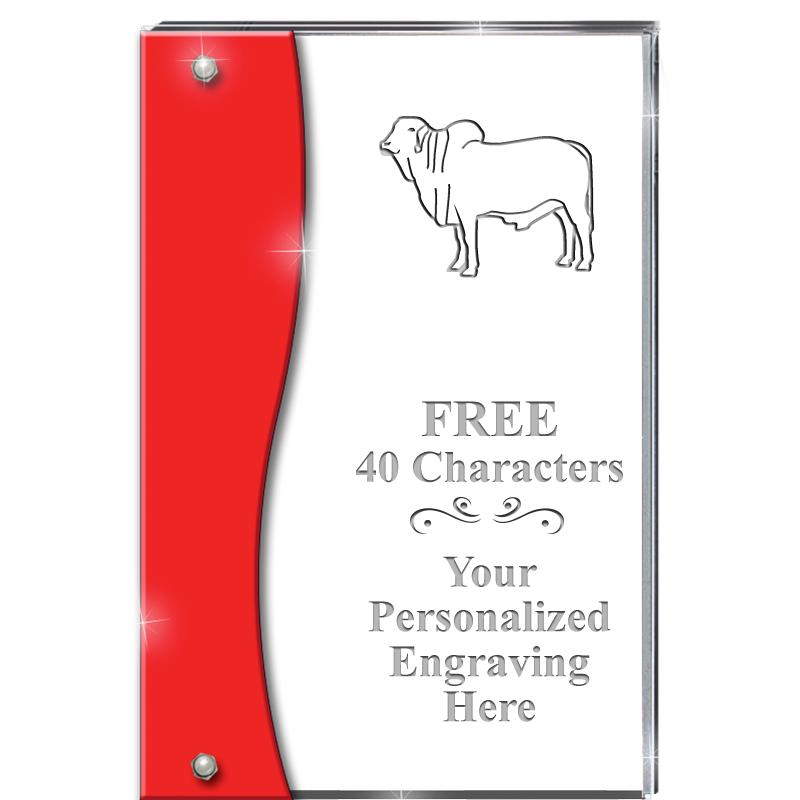 7.5" RUBY ACCENT WAVE ACRYLIC