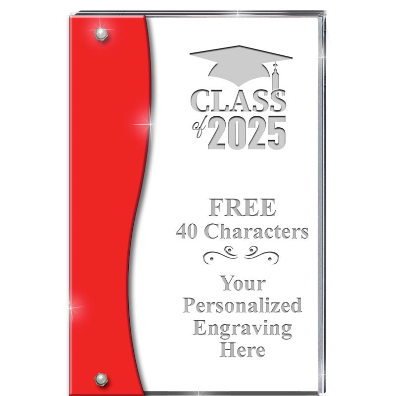 7.5" RUBY ACCENT WAVE ACRYLIC