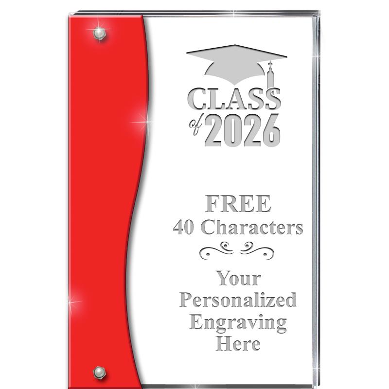 7.5" RUBY ACCENT WAVE ACRYLIC