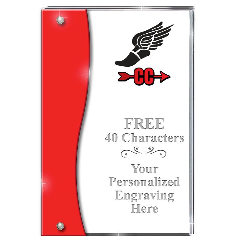 7.5" RUBY ACCENT WAVE ACRYLIC