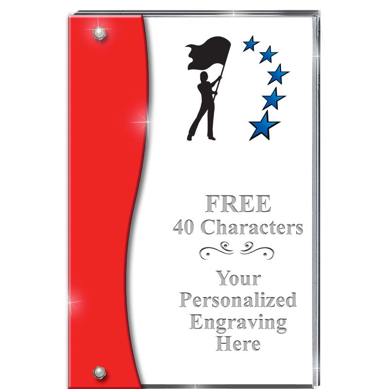 7.5" RUBY ACCENT WAVE ACRYLIC