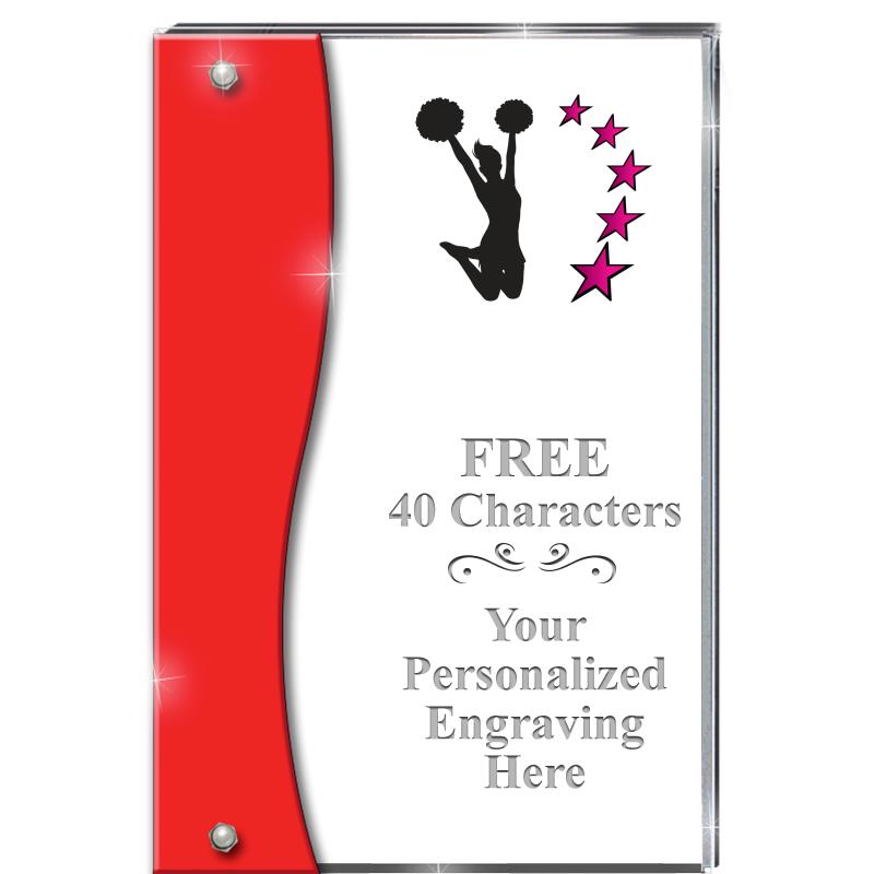 7.5" RUBY ACCENT WAVE ACRYLIC