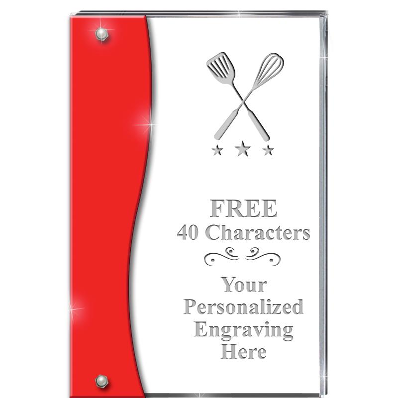 7.5" RUBY ACCENT WAVE ACRYLIC