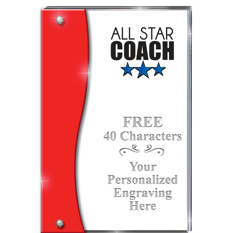 7.5" RUBY ACCENT WAVE ACRYLIC