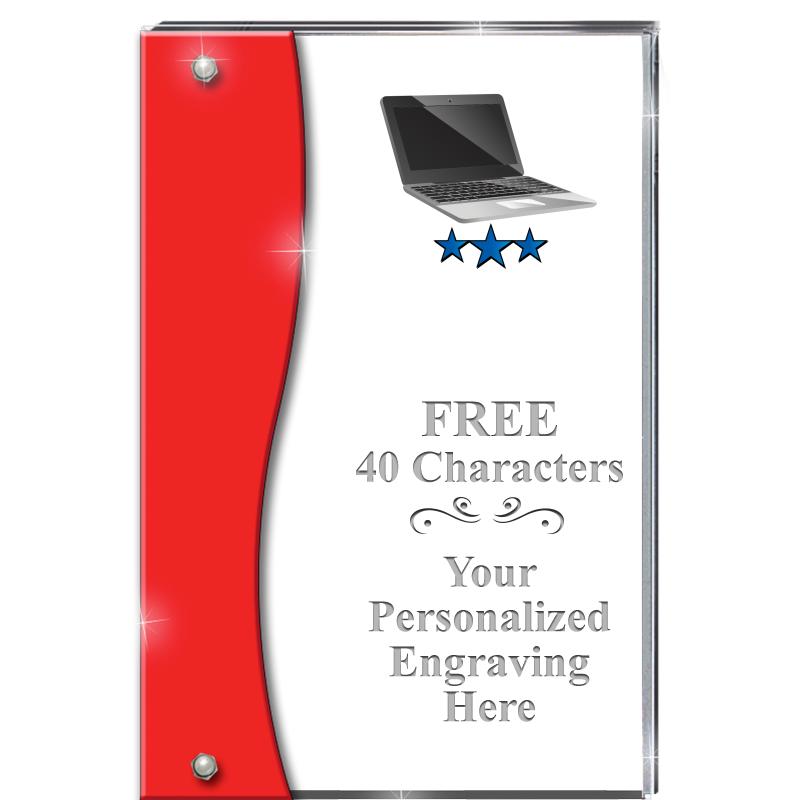 7.5" RUBY ACCENT WAVE ACRYLIC