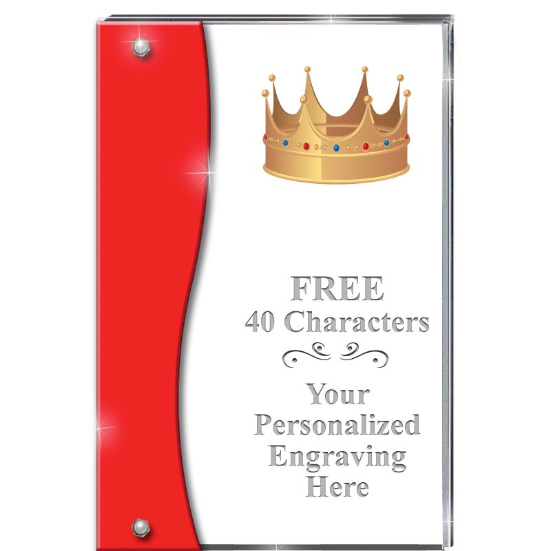 7.5" RUBY ACCENT WAVE ACRYLIC