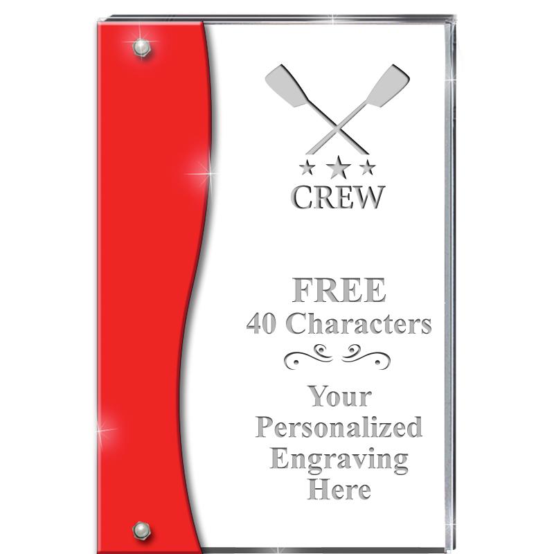 7.5" RUBY ACCENT WAVE ACRYLIC