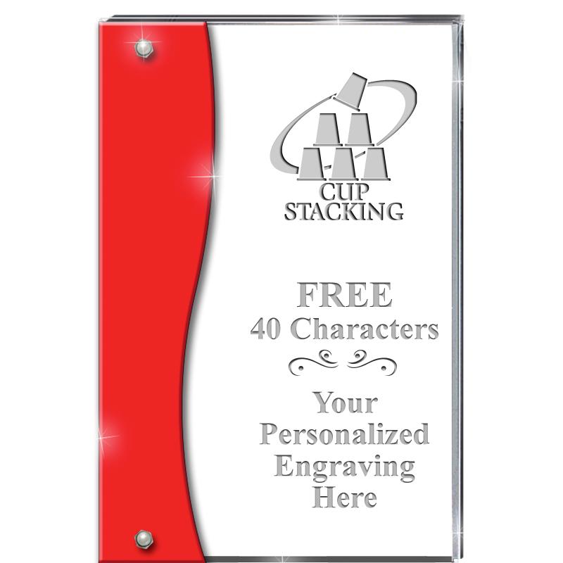 7.5" RUBY ACCENT WAVE ACRYLIC