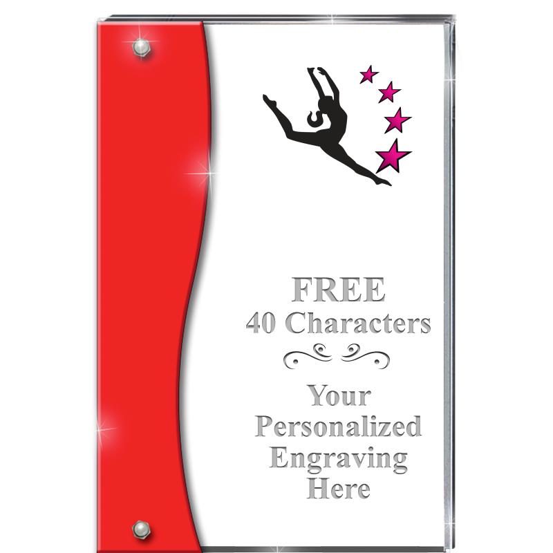 7.5" RUBY ACCENT WAVE ACRYLIC