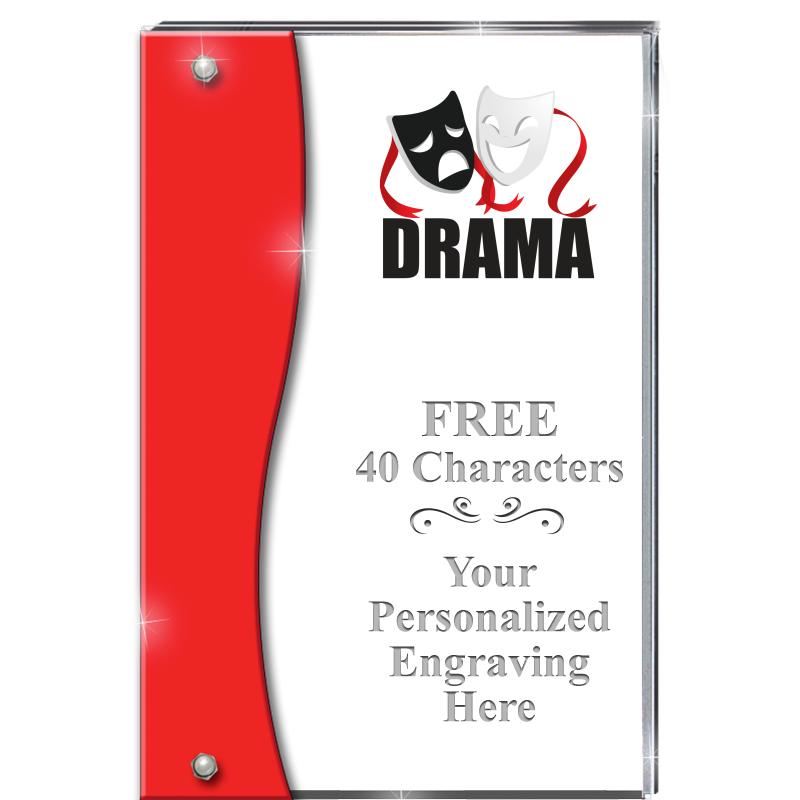 7.5" RUBY ACCENT WAVE ACRYLIC