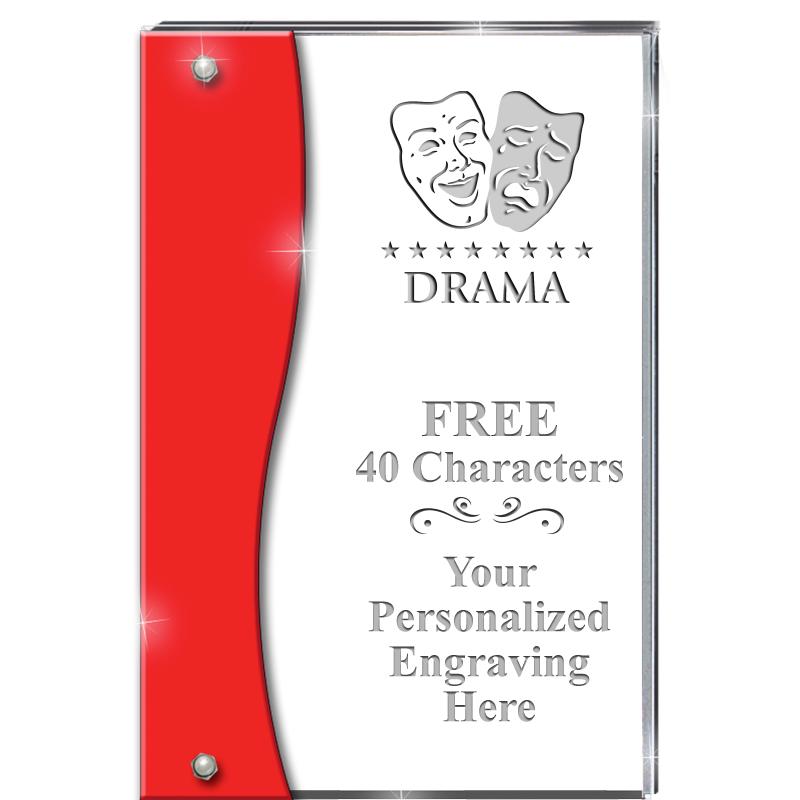 7.5" RUBY ACCENT WAVE ACRYLIC