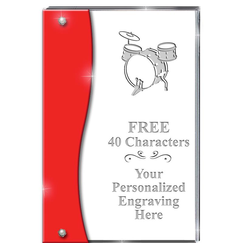 7.5" RUBY ACCENT WAVE ACRYLIC