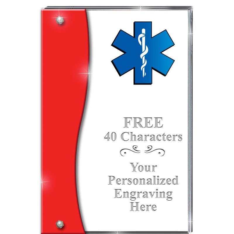 7.5" RUBY ACCENT WAVE ACRYLIC