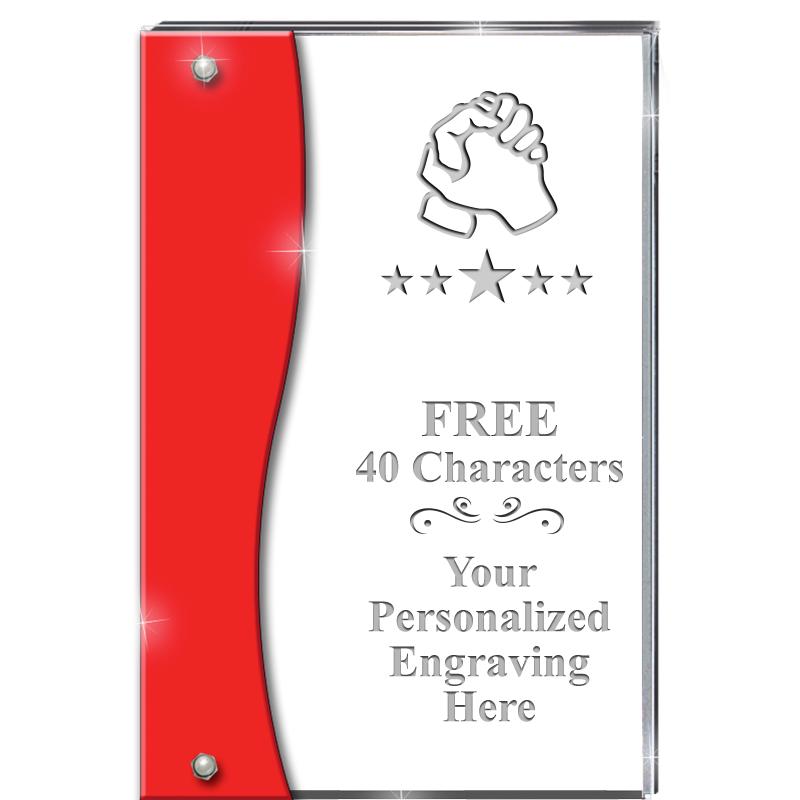 7.5" RUBY ACCENT WAVE ACRYLIC