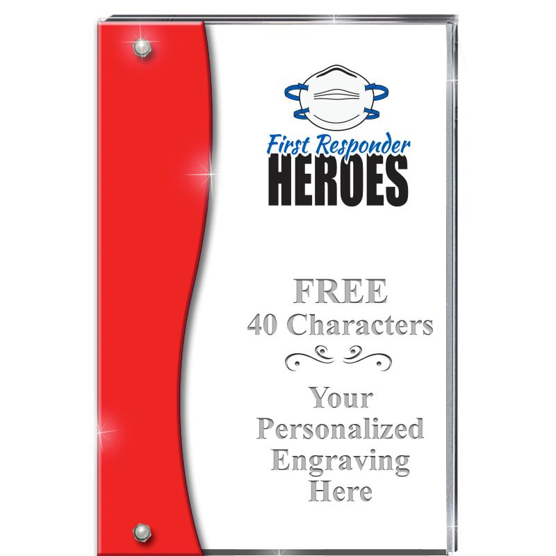 7.5" RUBY ACCENT WAVE ACRYLIC