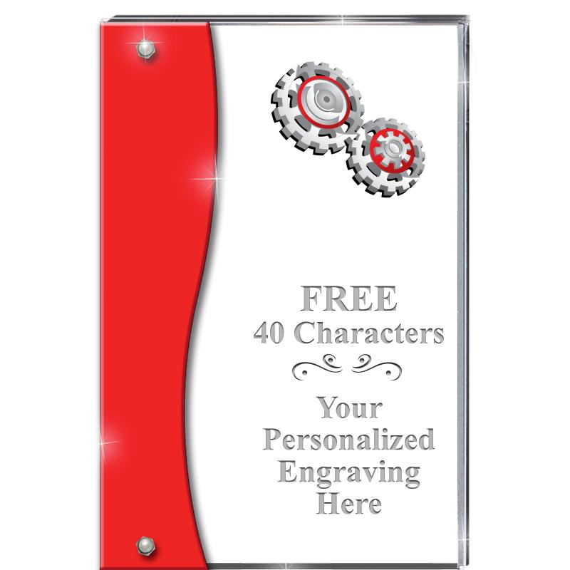 7.5" RUBY ACCENT WAVE ACRYLIC