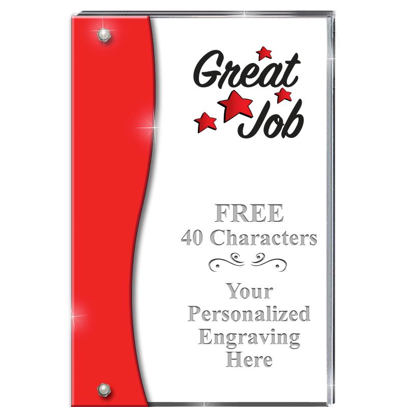 7.5" RUBY ACCENT WAVE ACRYLIC