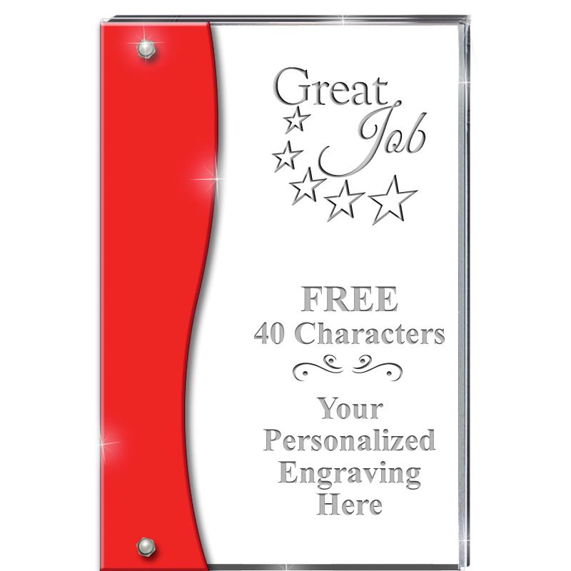 7.5" RUBY ACCENT WAVE ACRYLIC