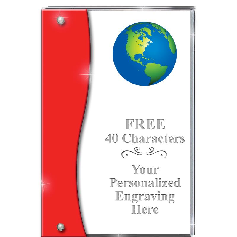 7.5" RUBY ACCENT WAVE ACRYLIC