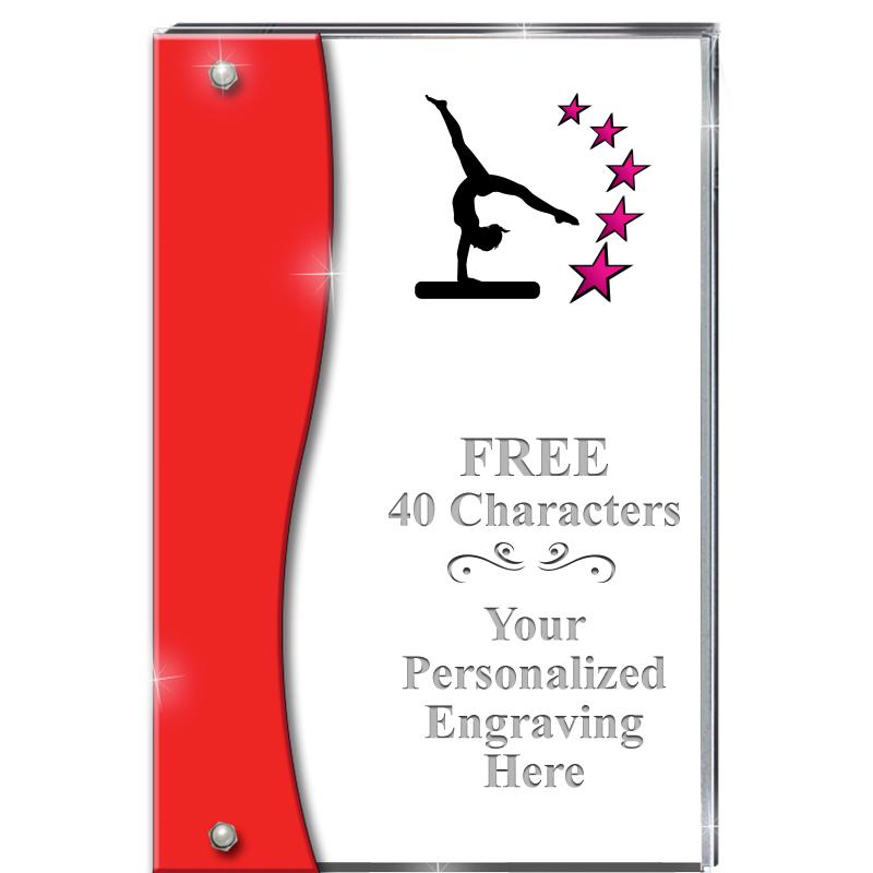 7.5" RUBY ACCENT WAVE ACRYLIC