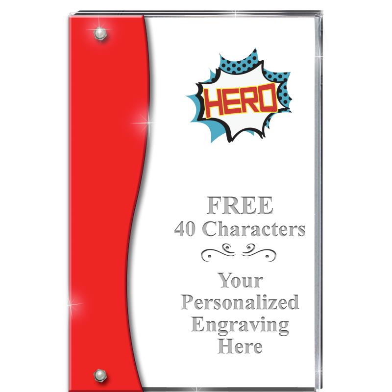 7.5" RUBY ACCENT WAVE ACRYLIC