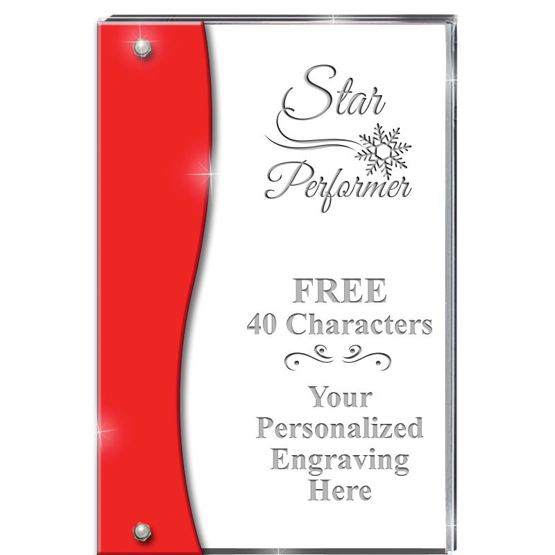 7.5" RUBY ACCENT WAVE ACRYLIC