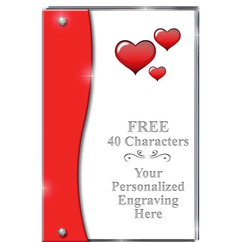 7.5" RUBY ACCENT WAVE ACRYLIC