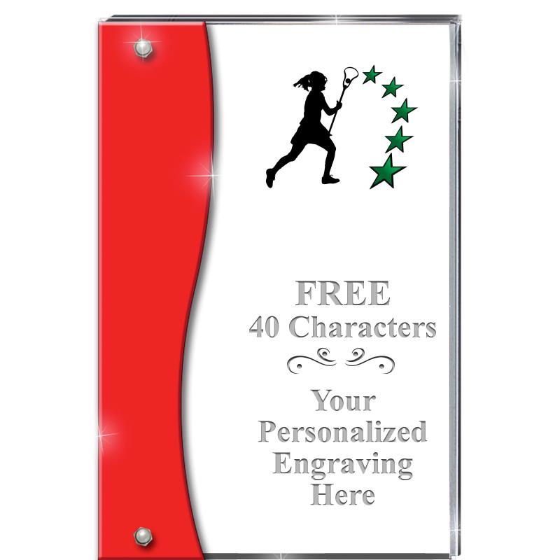 7.5" RUBY ACCENT WAVE ACRYLIC